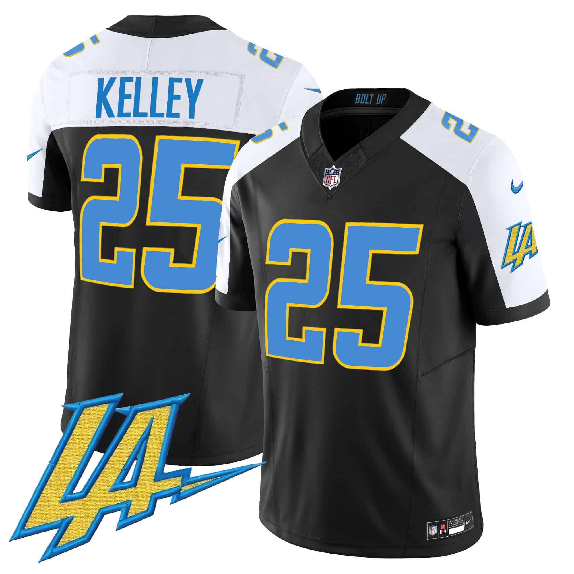 Men Los Angeles Chargers #25 Kelley Black 2024 Nike Vapor Limited NFL Jersey